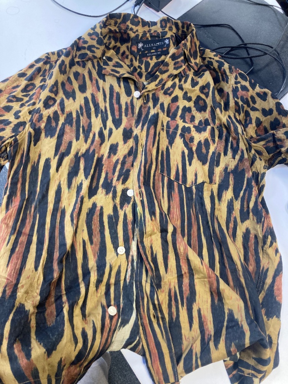 All saints XS cheetah shirt cute men’s XS